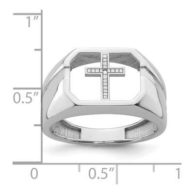 Men's 14K White Gold Cross Ring Mounting | IB Goodman – view 7