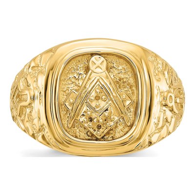 Men's 14K Yellow Gold Masonic Ring Mounting – view 5