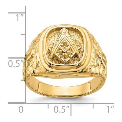 Men's 14K Yellow Gold Masonic Ring Mounting – view 6