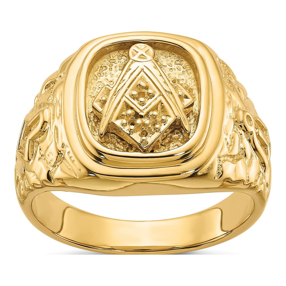 Men's 14K Yellow Gold Masonic Ring Mounting