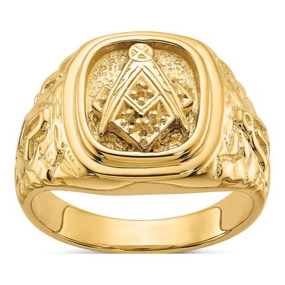 Men's 14K Yellow Gold Masonic Ring Mounting