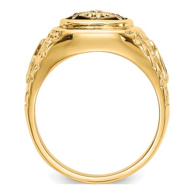 Men's 14K Yellow Gold Diamond Masonic Ring – view 3
