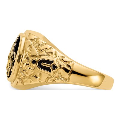 Men's 14K Yellow Gold Diamond Masonic Ring – view 4