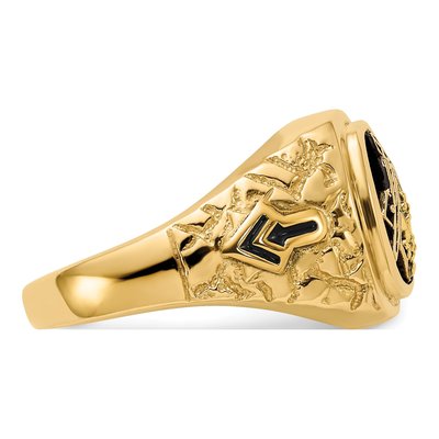 Men's 14K Yellow Gold Diamond Masonic Ring – view 8