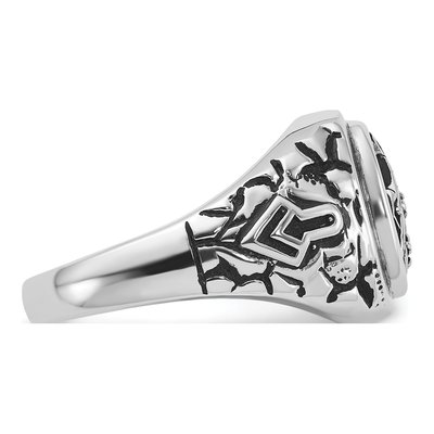 Men's 14K White Gold Diamond Masonic Ring – view 7