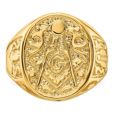 Men's 14K Yellow Gold Masonic Ring – view 6