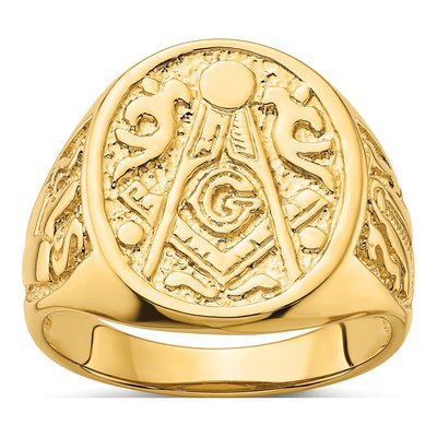 Men's 14K Yellow Gold Masonic Ring