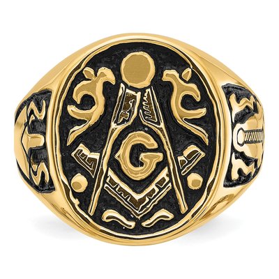 Men's 14K Yellow Gold Masonic Ring – view 5