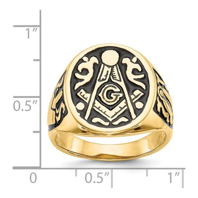 Men's 14K Yellow Gold Masonic Ring – view 7
