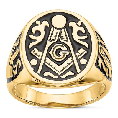 Men's 14K Yellow Gold Masonic Ring