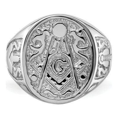 Men's 14K White Gold Masonic Ring – view 4