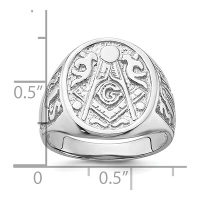 Men's 14K White Gold Masonic Ring – view 7