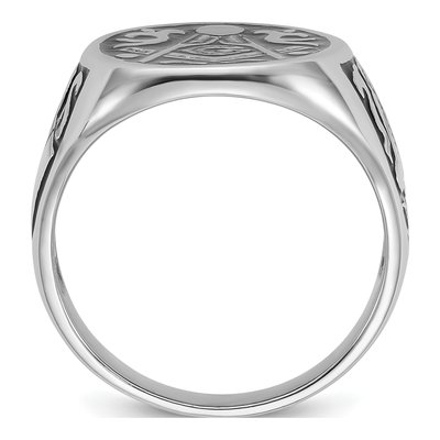 Men's 14K White Gold Masonic Ring – view 3