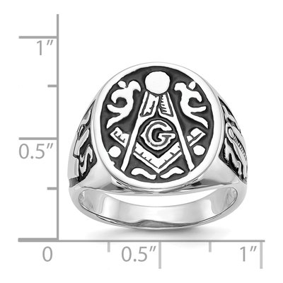Men's 14K White Gold Masonic Ring – view 4