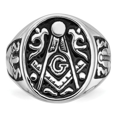 Men's 14K White Gold Masonic Ring – view 7