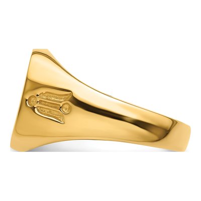 Men's 14K Yellow Gold Grooved Masonic Ring – view 4