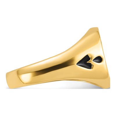 Men's 14K Yellow Gold Black Enamel Masonic Ring – view 7