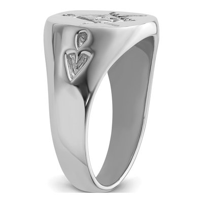 Men's 14K White Gold Masonic Ring – view 4