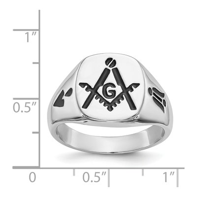 Men's 14K White Gold Masonic Ring – view 4