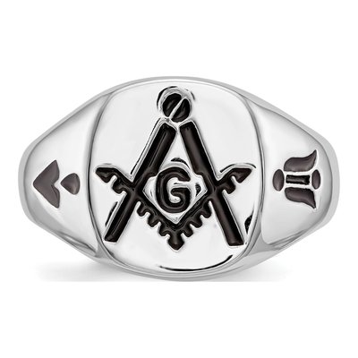 Men's 14K White Gold Masonic Ring – view 6