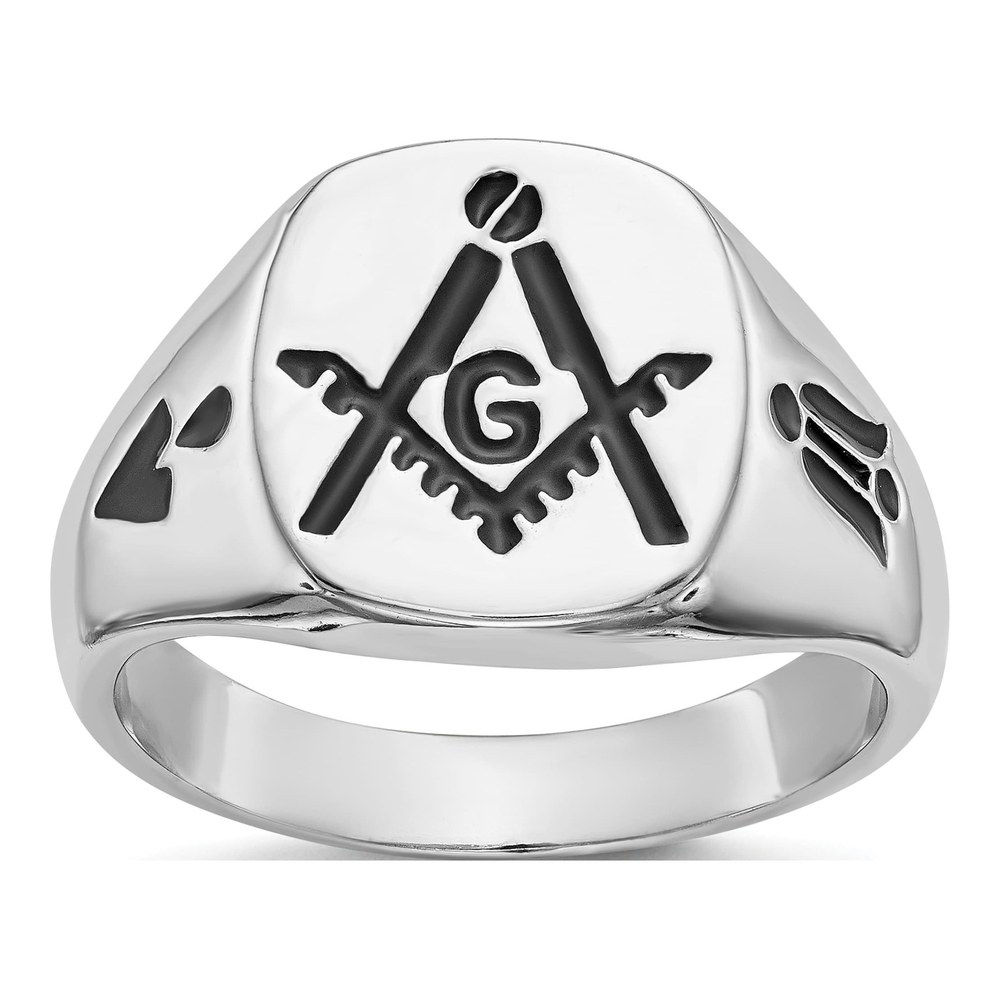 Men's 14K White Gold Masonic Ring