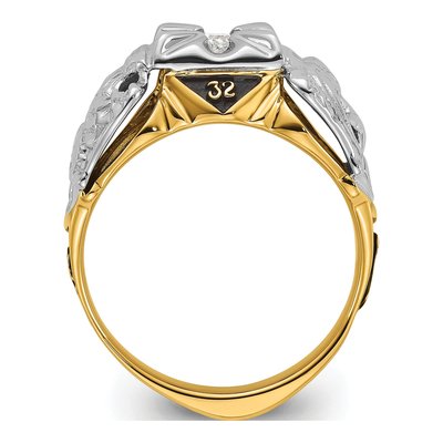 Men's 14K Two-Tone Gold 1/5 ct tw Diamond Masonic Ring – view 2