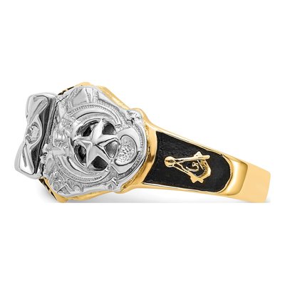 Men's 14K Two-Tone Gold 1/5 ct tw Diamond Masonic Ring – view 3