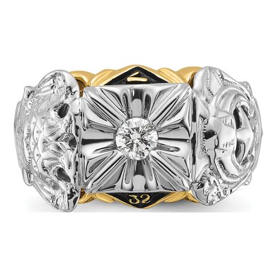 Men's 14K Two-Tone Gold 1/5 ct tw Diamond Masonic Ring – view 4