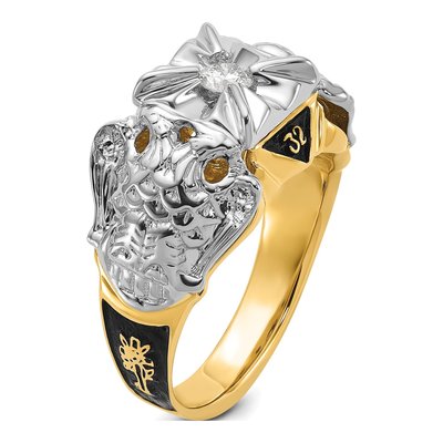 Men's 14K Two-Tone Gold 1/5 ct tw Diamond Masonic Ring – view 6