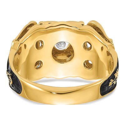 Men's 14K Two-Tone Gold 1/5 ct tw Diamond Masonic Ring – view 5