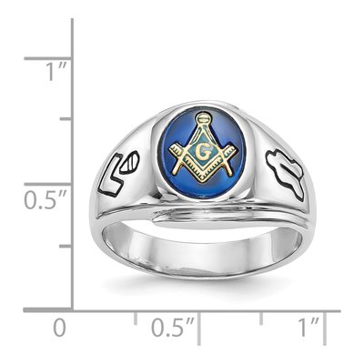 Men's 14K White Gold Masonic Ring – view 3