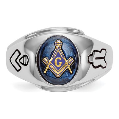 Men's 14K White Gold Masonic Ring – view 5
