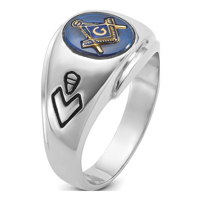 Men's 14K White Gold Masonic Ring – view 8