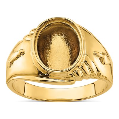 Men's 14K Yellow Gold Masonic Ring Mounting