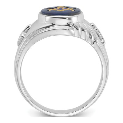Men's 14K White Gold Masonic Ring – view 3