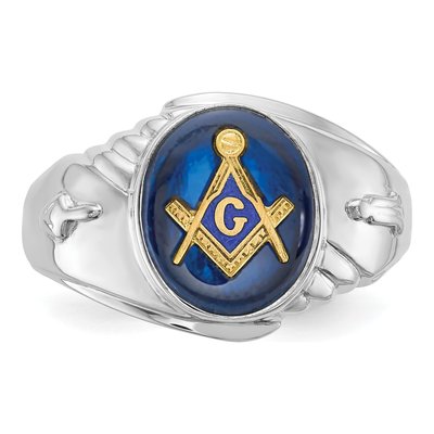 Men's 14K White Gold Masonic Ring – view 5