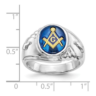 Men's 14K White Gold Masonic Ring – view 7