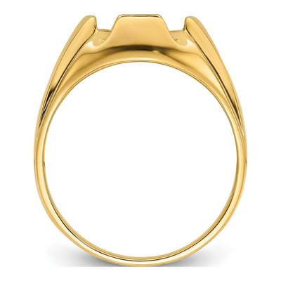 Men's 14K Yellow Gold Grooved Masonic Ring Mounting – view 3