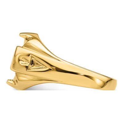 Men's 14K Yellow Gold Grooved Masonic Ring Mounting – view 5