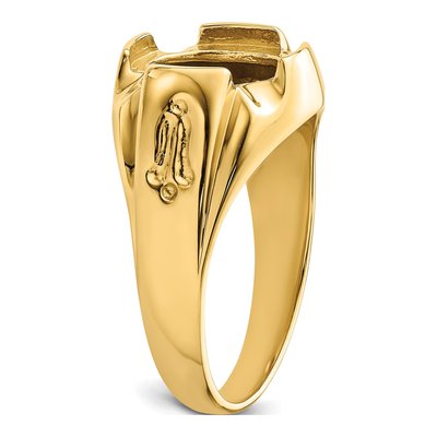 Men's 14K Yellow Gold Grooved Masonic Ring Mounting – view 7