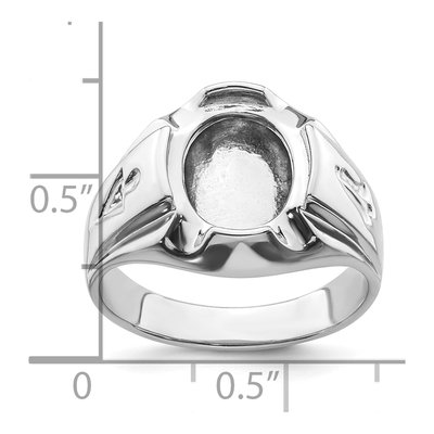 Men's 14K White Gold Masonic Ring Mounting – view 7