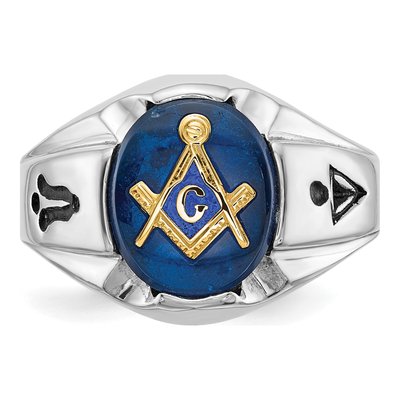 Men's 14K White Gold Masonic Ring – view 4