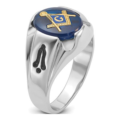 Men's 14K White Gold Masonic Ring – view 6