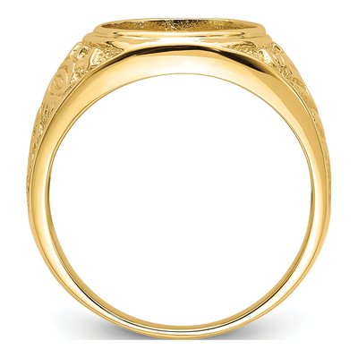 Men's 14K Yellow Gold Oval Masonic Ring Mounting – view 3