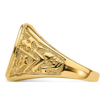 Men's 14K Yellow Gold Oval Masonic Ring Mounting – view 4
