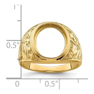 Men's 14K Yellow Gold Oval Masonic Ring Mounting – view 7