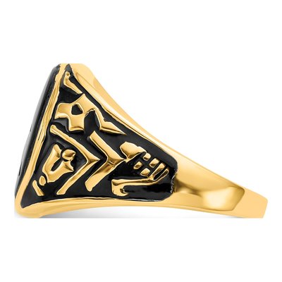 Men's 14K Yellow Gold Onyx Masonic Ring – view 4