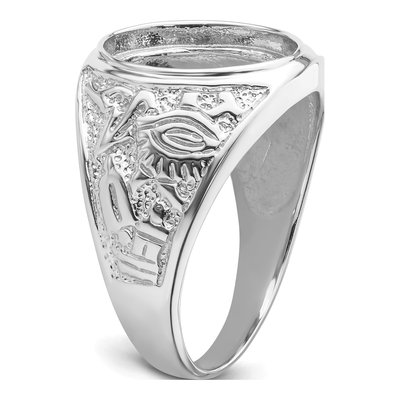Men's 14K White Gold Masonic Ring Mounting – view 6