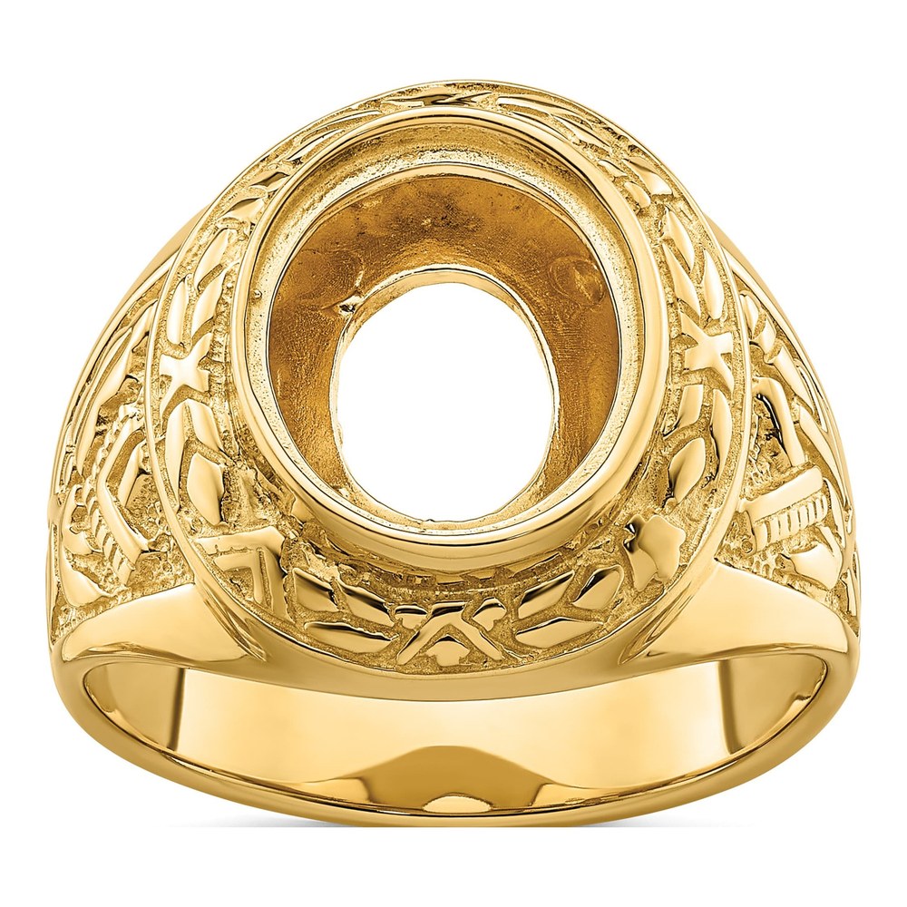 Men's 14K Yellow Gold Masonic Ring Mounting