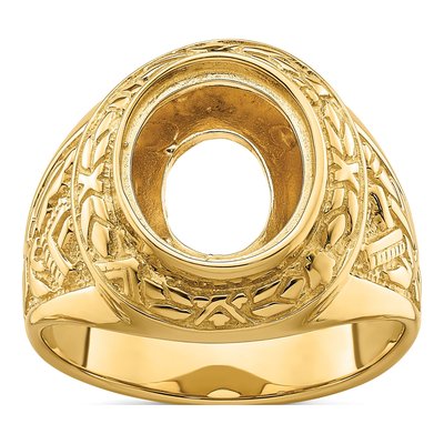 Men's 14K Yellow Gold Masonic Ring Mounting